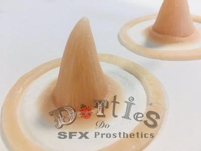 Devil Pack of 4 Unpainted Silicone Prosthetic Horns, Cross and 666